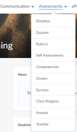 D2L Assessments Tab