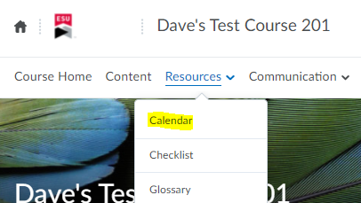 D2L Course Navbar Page