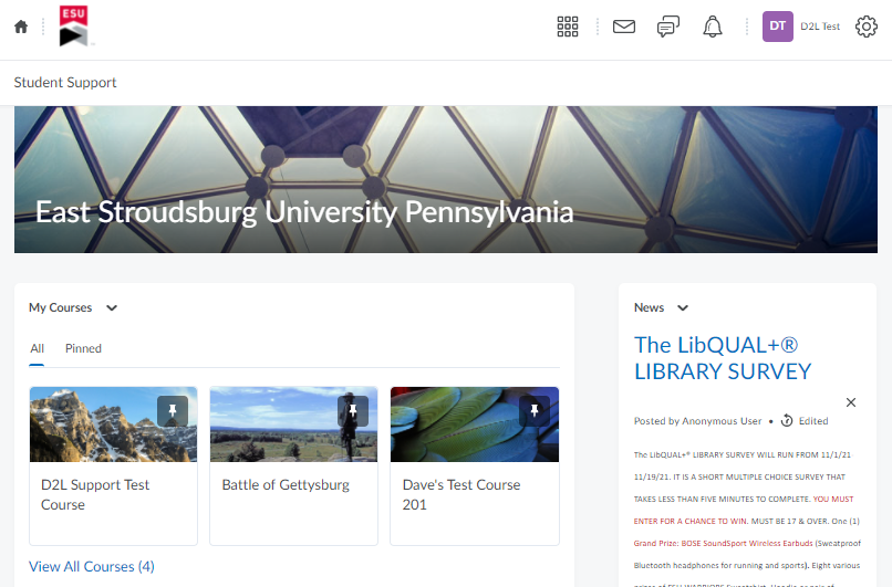 D2L Home Page